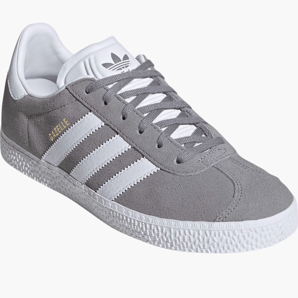 Adidas Gray and White Gazelle Sneakers Kids